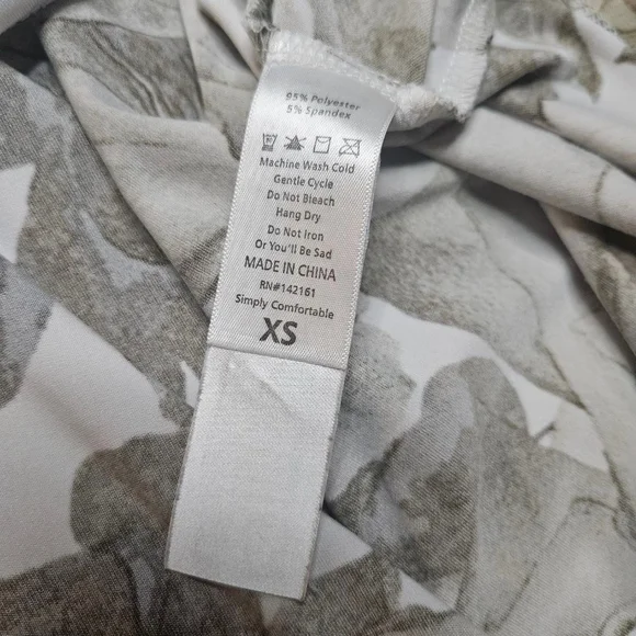 LuLaRoe Riley Midi Dress Size XS White Brown Floral - Picture 6 of 7